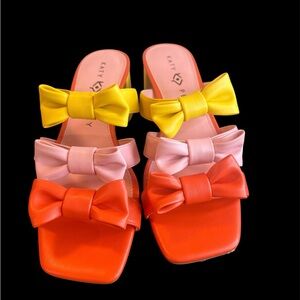 Katy Perry The Tooliped Block Heel Bow Sandals Size 8